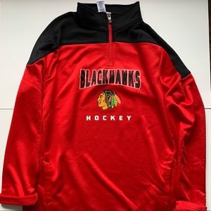 New BlackHawks Hockey Quarter Zip Jacket Youth XL